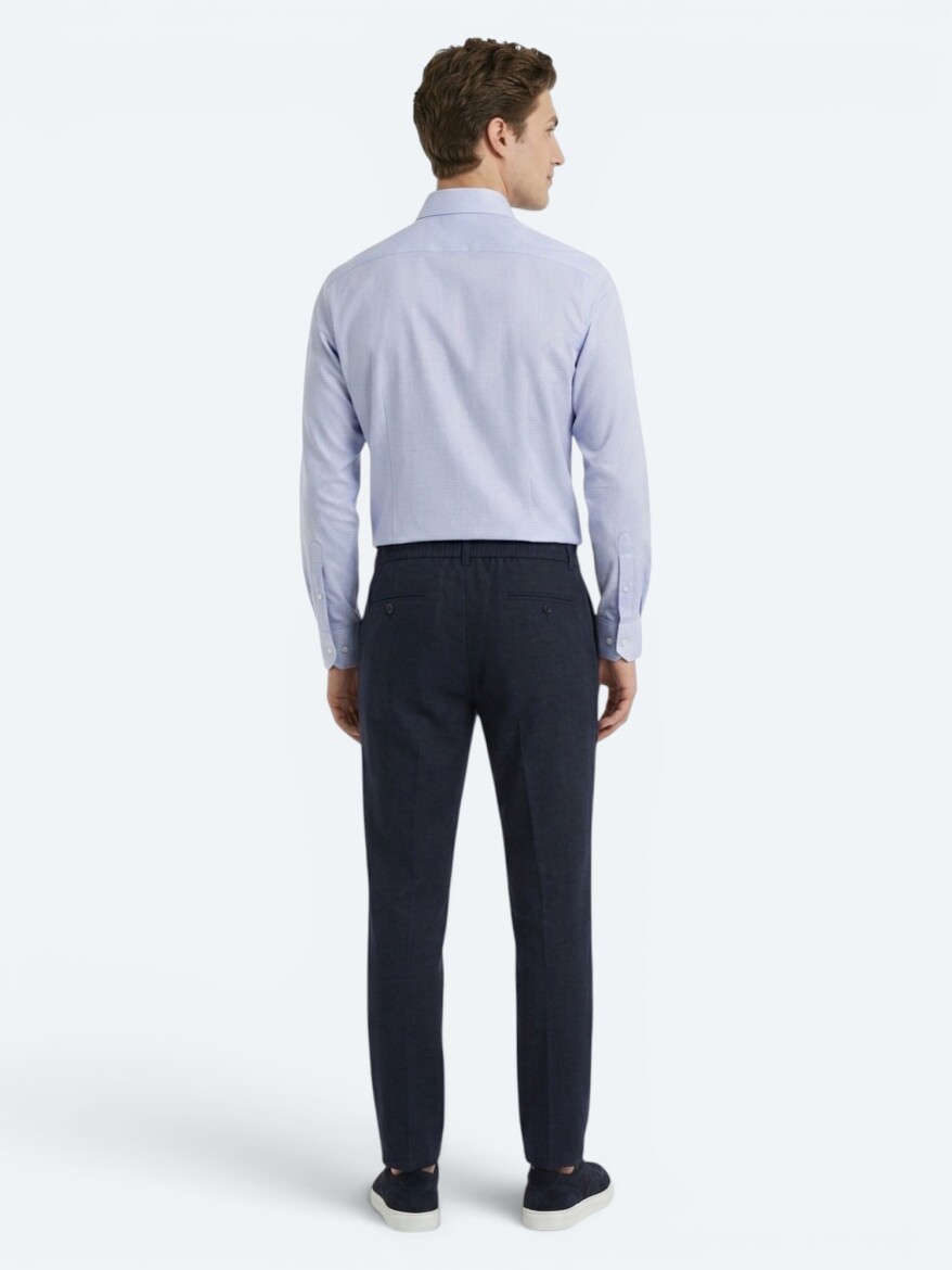 Mavi Mikro Regular Fit Uzun Dokuma Casual %100 Pamuk Gömlek - 5