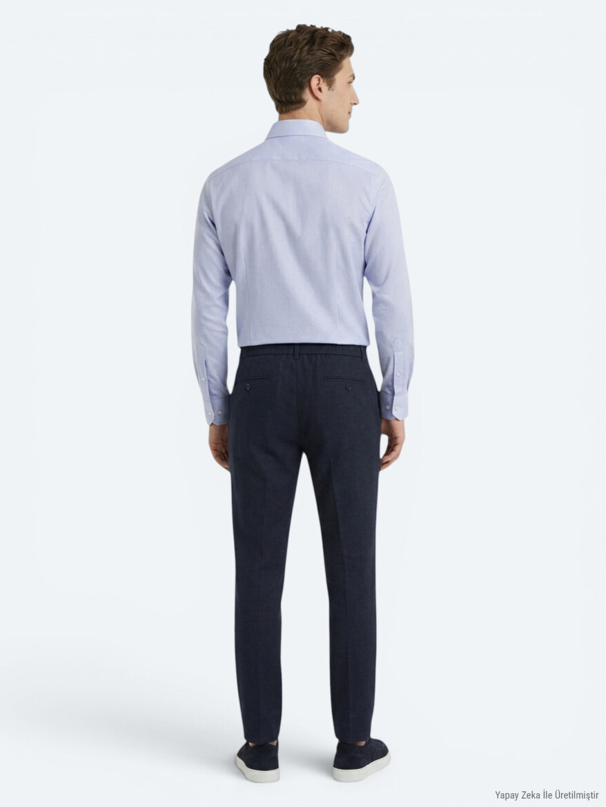 Mavi Mikro Regular Fit Uzun Dokuma Casual %100 Pamuk Gömlek - 5