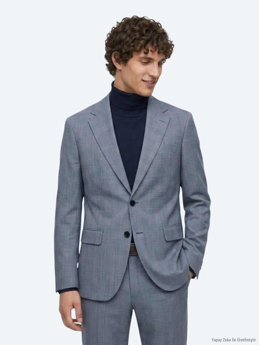 Mavi Modern Fit Takım Elbise - KİP