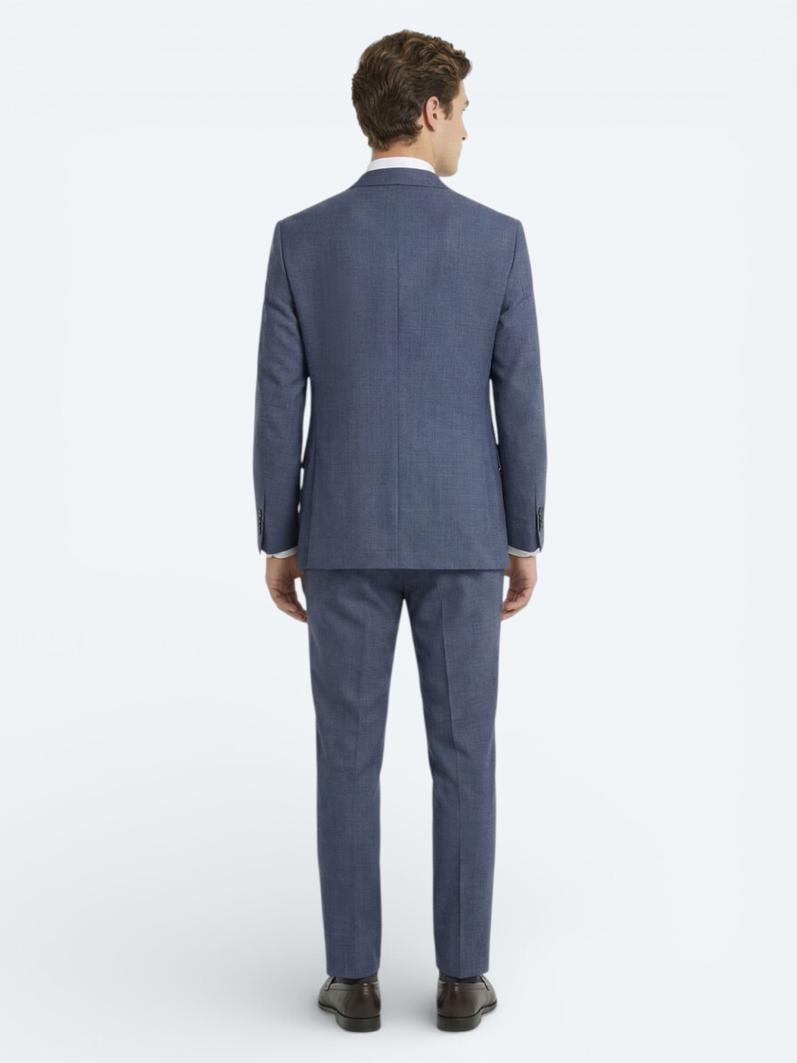 Mavi Modern Fit Yün Karışımlı Takım Elbise - 4