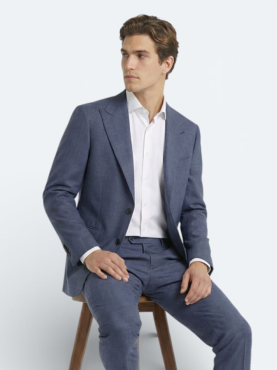 Mavi Modern Fit Yün Karışımlı Takım Elbise - 1