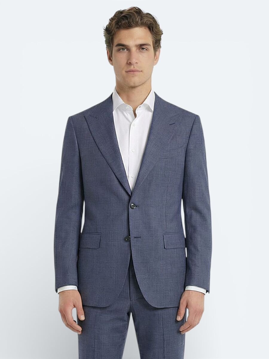 Mavi Modern Fit Yün Karışımlı Takım Elbise - 2