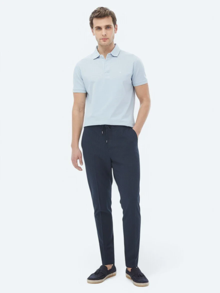 Mavi Polo Yaka %100 Pamuk T-Shirt - 3