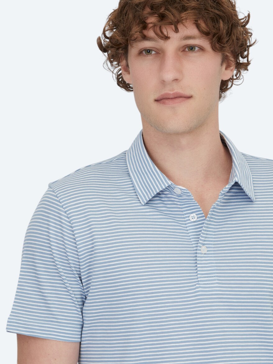 Mavi Polo Yaka %100 Pamuk T-Shirt - 3