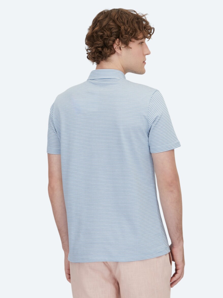 Mavi Polo Yaka %100 Pamuk T-Shirt - 6