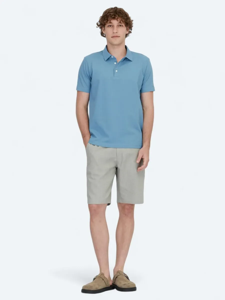 Mavi Polo Yaka Pamuk Karışımlı T-Shirt - 2