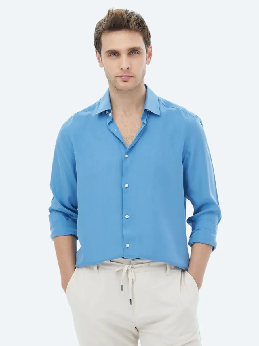 Mavi Regular Fit Dokuma Casual Gömlek - 3