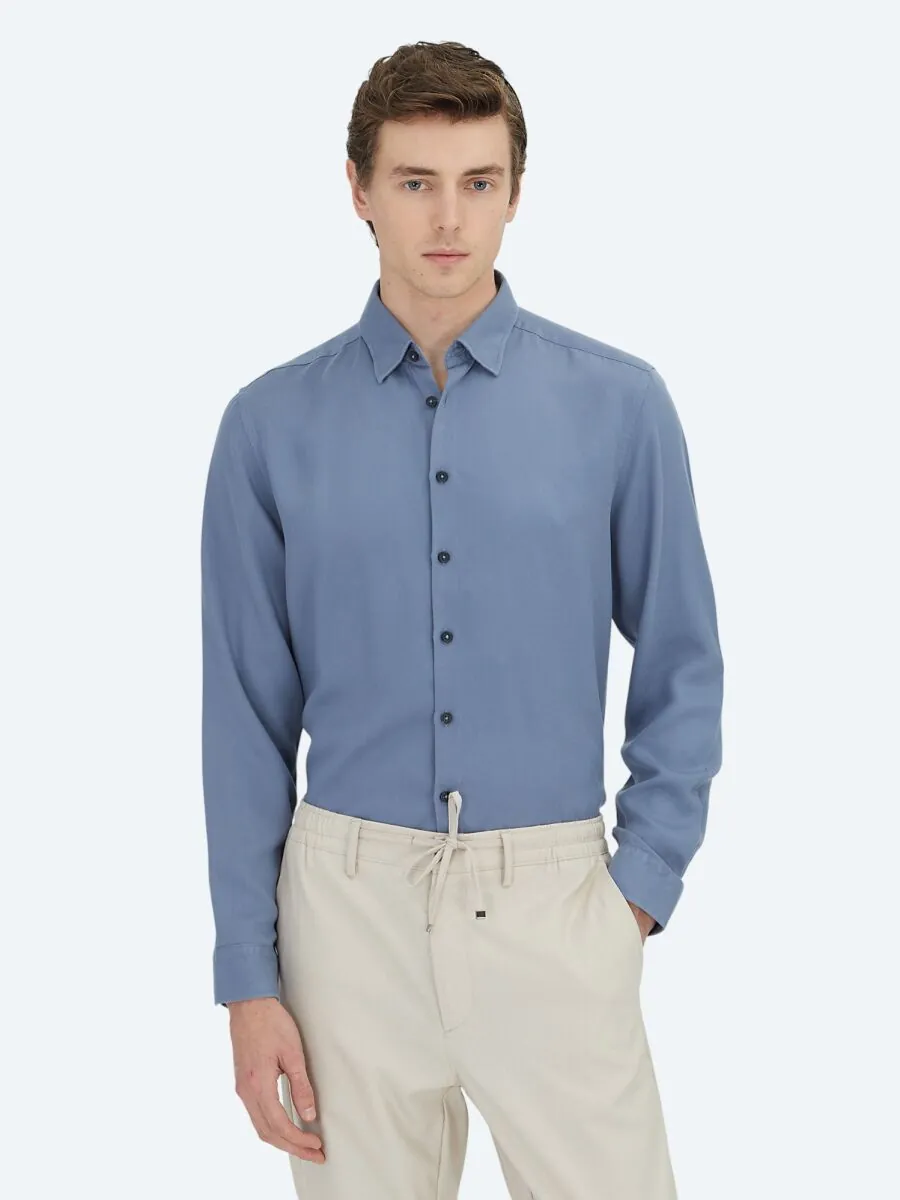 Mavi Regular Fit Dokuma Casual Gömlek - 1