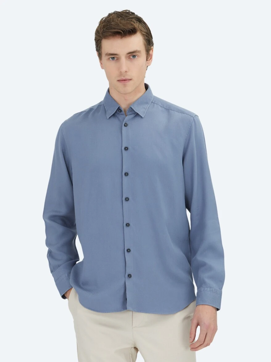 Mavi Regular Fit Dokuma Casual Gömlek 