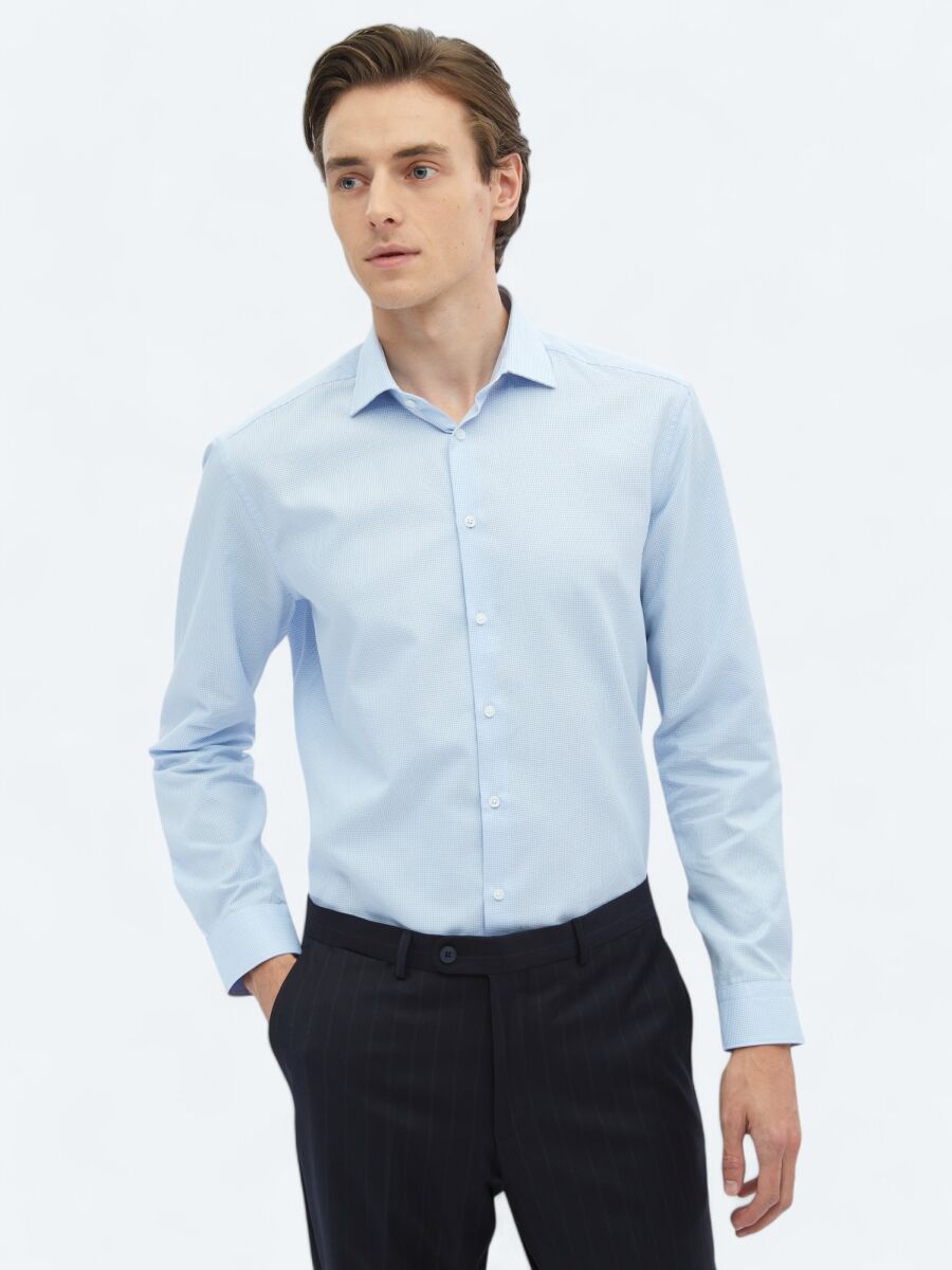 Mavi Regular Fit Dokuma Klasik %100 Pamuk Gömlek - 1