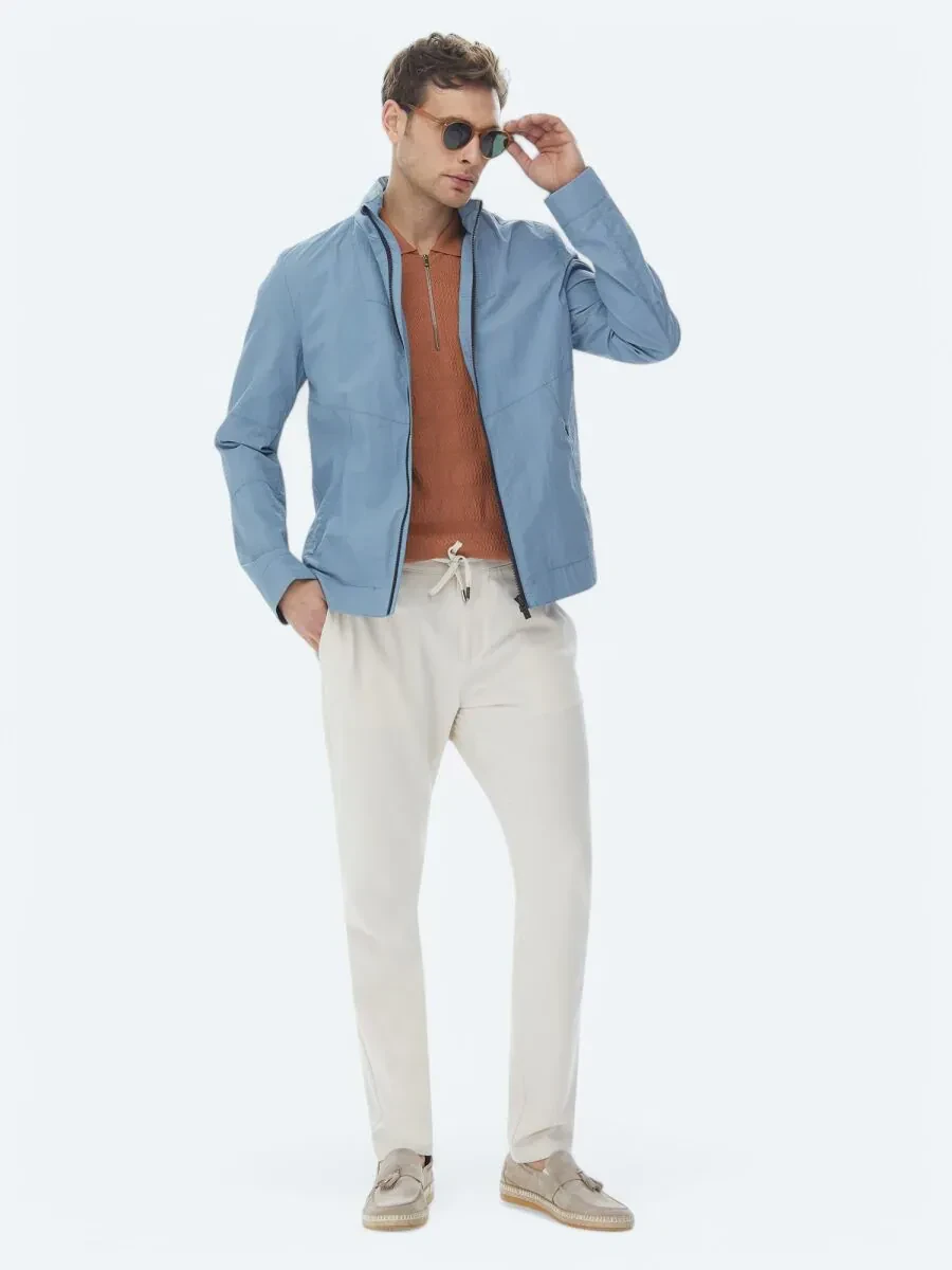 Mavi Regular Fit Gizli Kapüşon Casual Dokuma Mont - 3