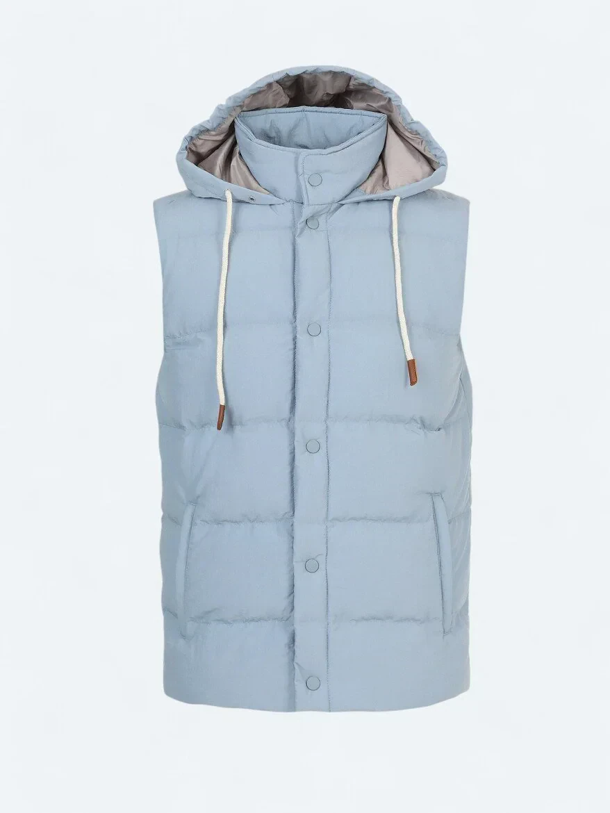 Mavi Regular Fit Kapüşonlu Casual Dokuma Spor Yelek - 7