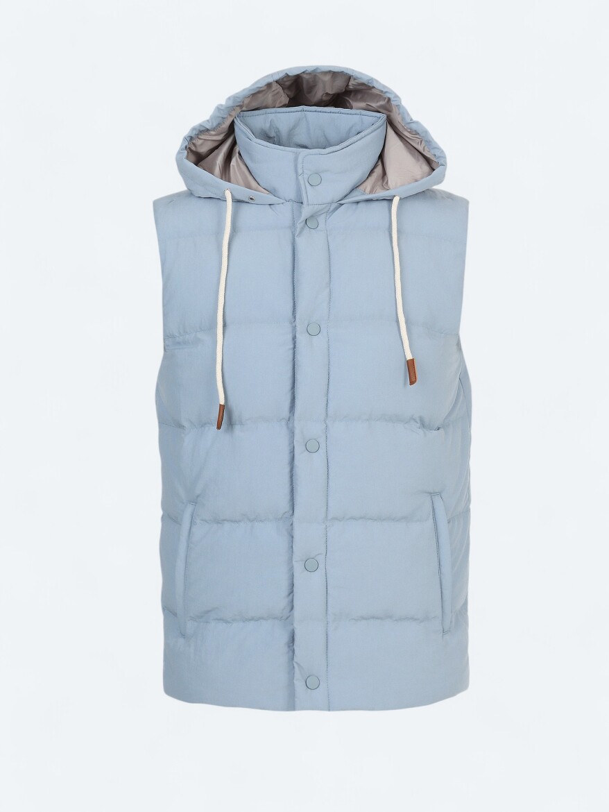 Mavi Regular Fit Kapüşonlu Casual Dokuma Spor Yelek - 7