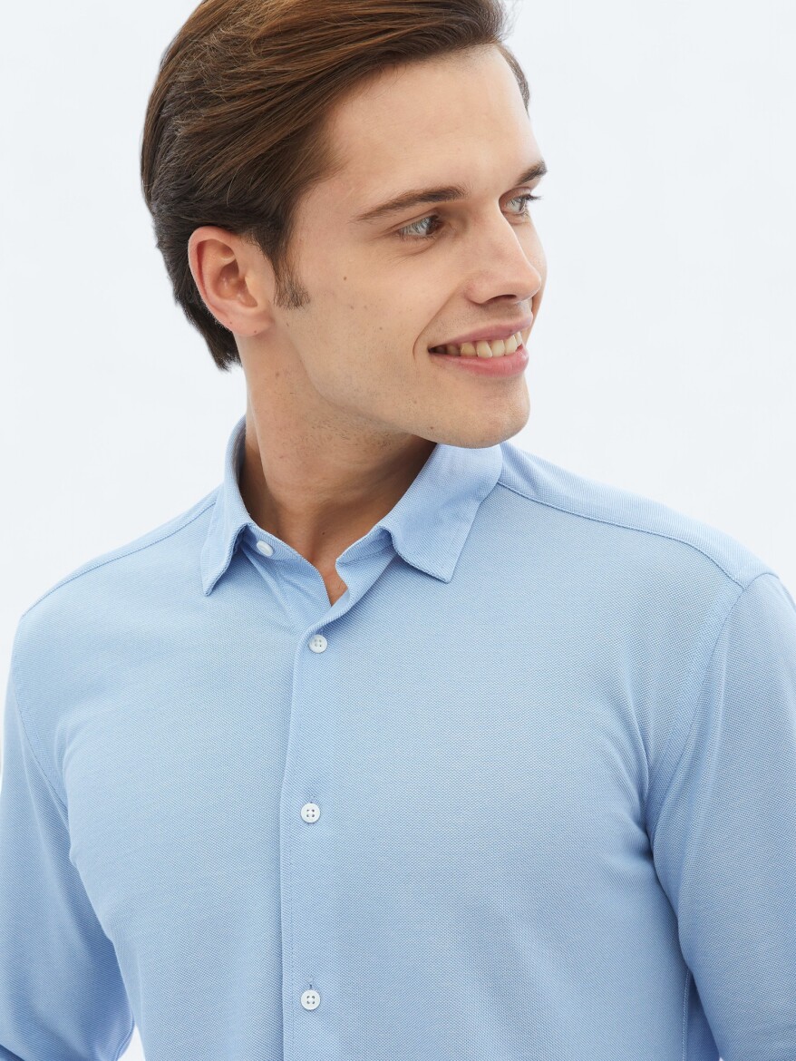 Mavi Regular Fit Uzun Casual Pamuk Karışımlı Gömlek - 3