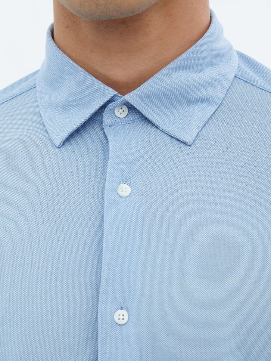 Mavi Regular Fit Uzun Casual Pamuk Karışımlı Gömlek - 4