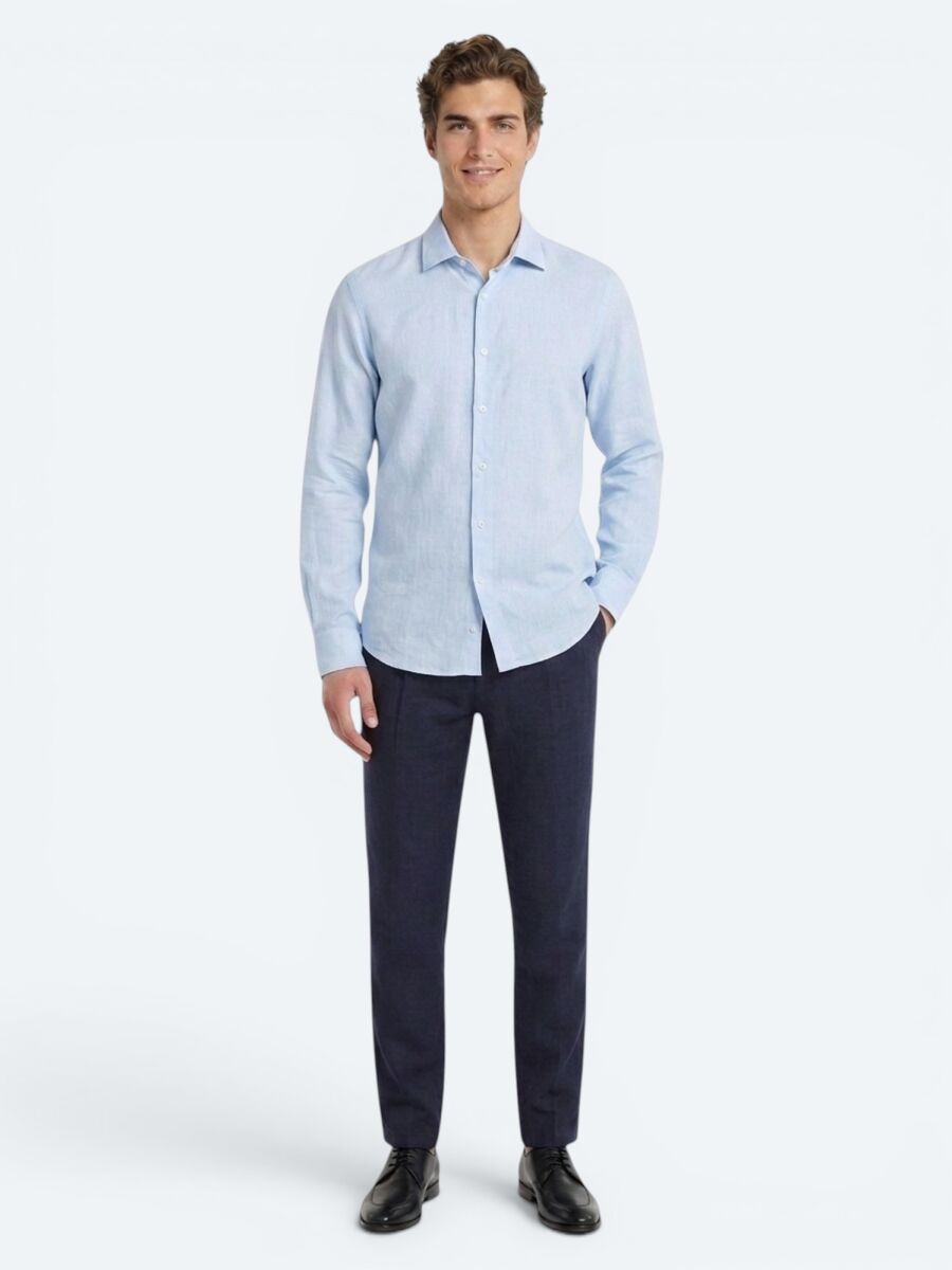 Mavi Regular Fit Uzun Dokuma Casual Pamuk Karışımlı Gömlek - 4