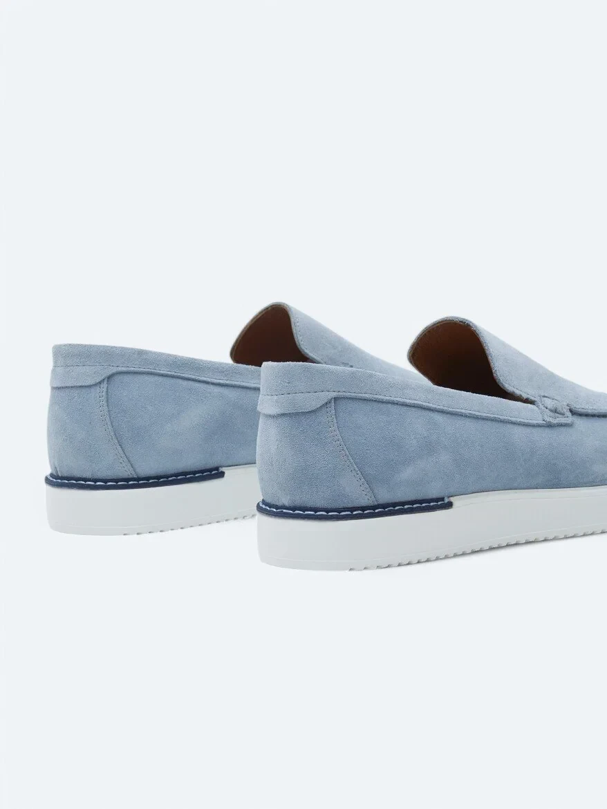 Mavi Süet Smart Casual Ayakkabı - 5