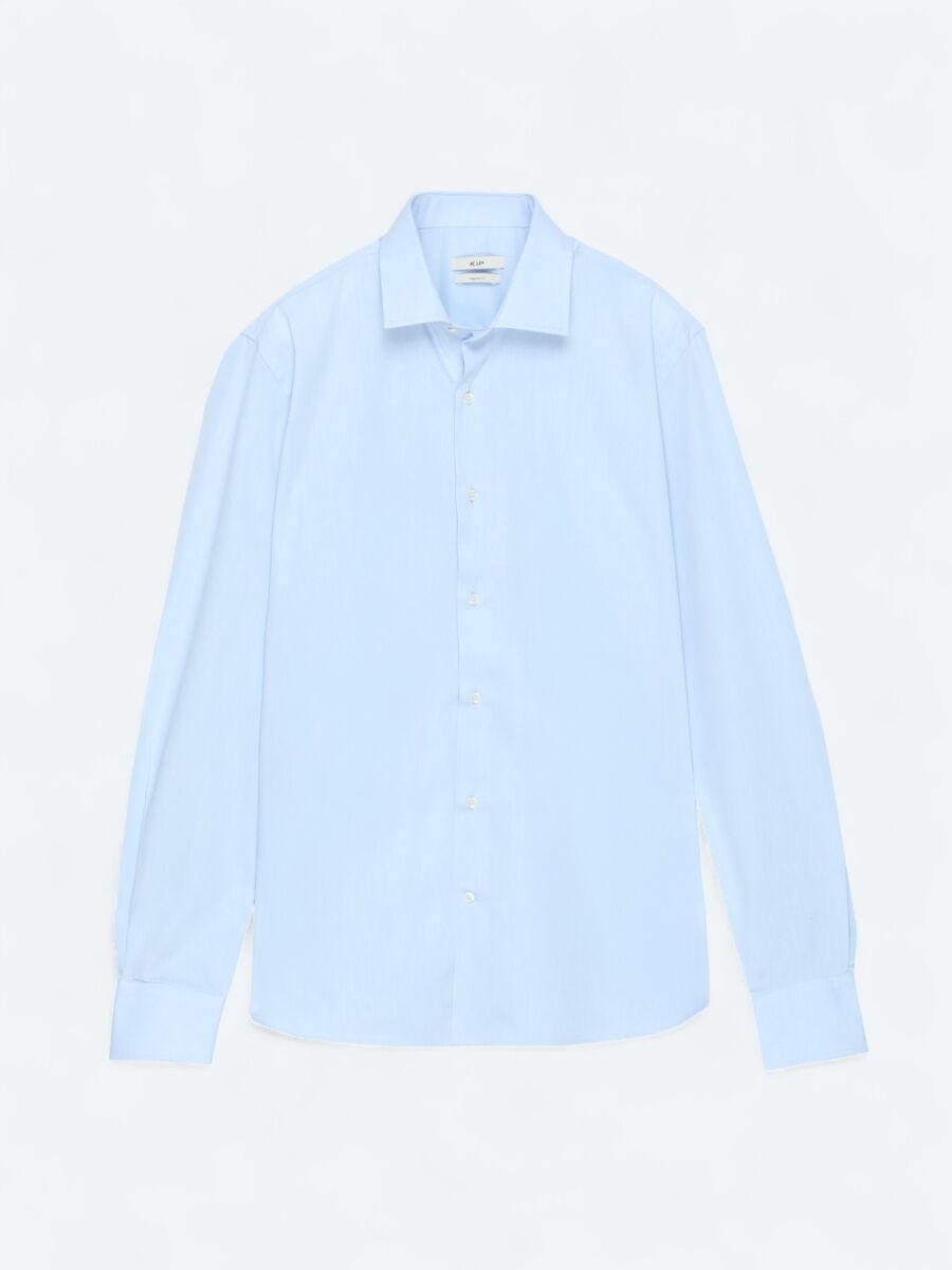 Medium Blue Regular Fit Weaving Classical Cotton Blended Shirt - 5