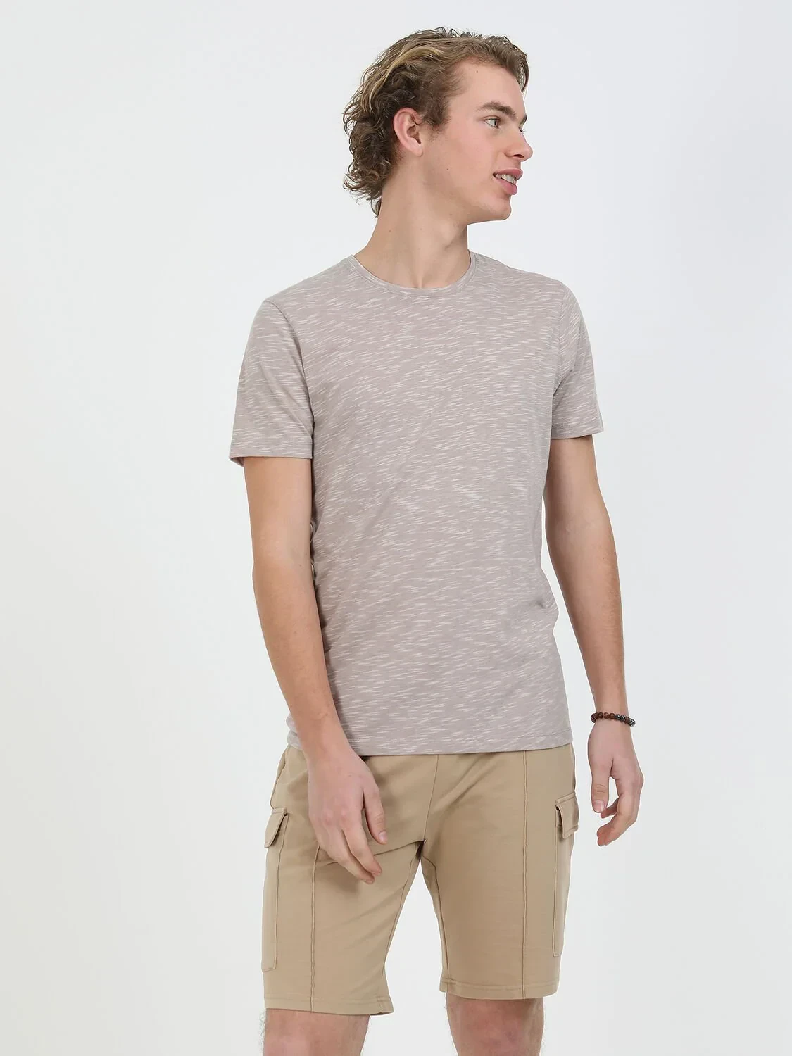 Mink Crew Neck Cotton Blended T-Shirt - 4