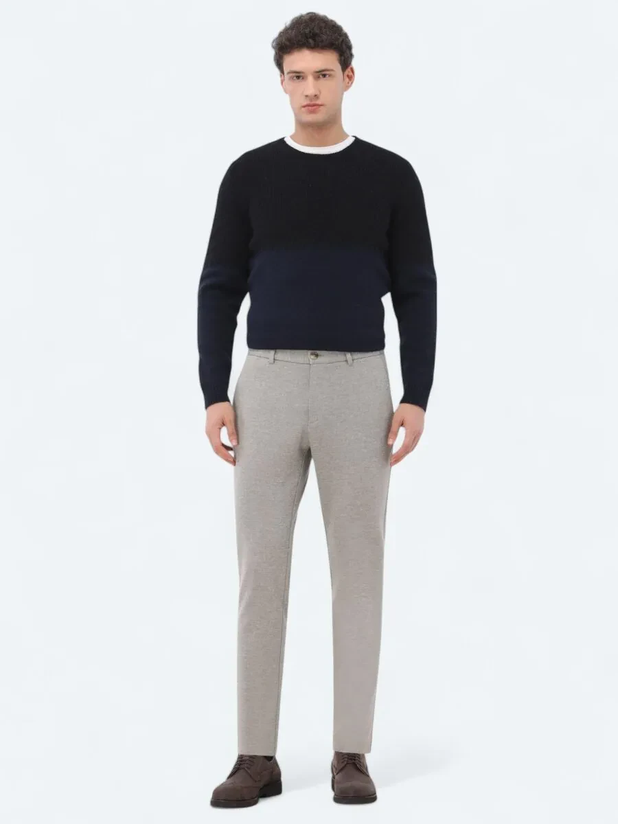 Mink Knitting Jogging Fit Casual Cotton Blended Trousers - 1