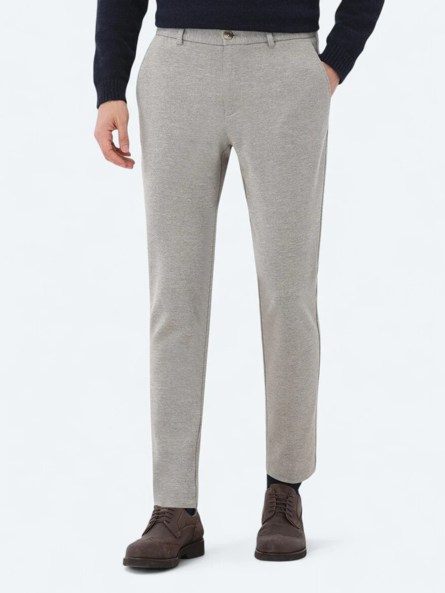 Mink Knitting Jogging Fit Casual Cotton Blended Trousers - 2