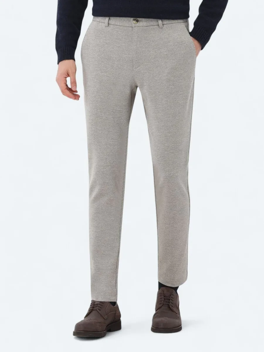 Mink Knitting Jogging Fit Casual Cotton Blended Trousers - 2