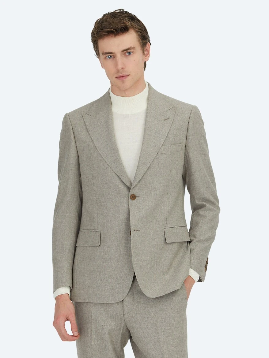 Mink Micro Modern Fit Wool Blended Suit - 1