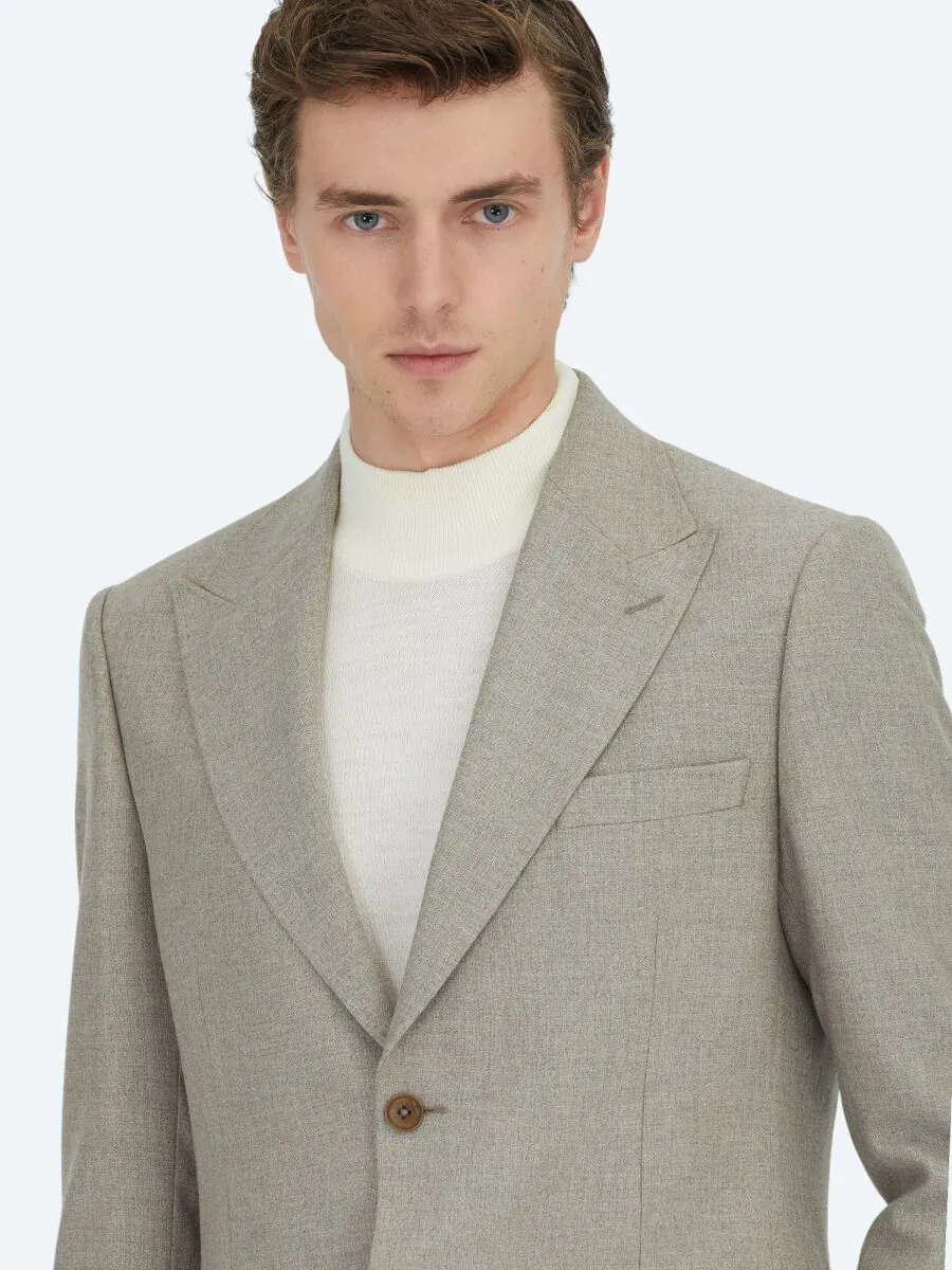 Mink Micro Modern Fit Wool Blended Suit - 3