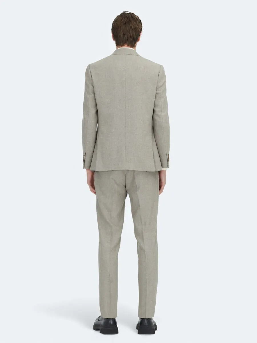 Mink Micro Modern Fit Wool Blended Suit - 5