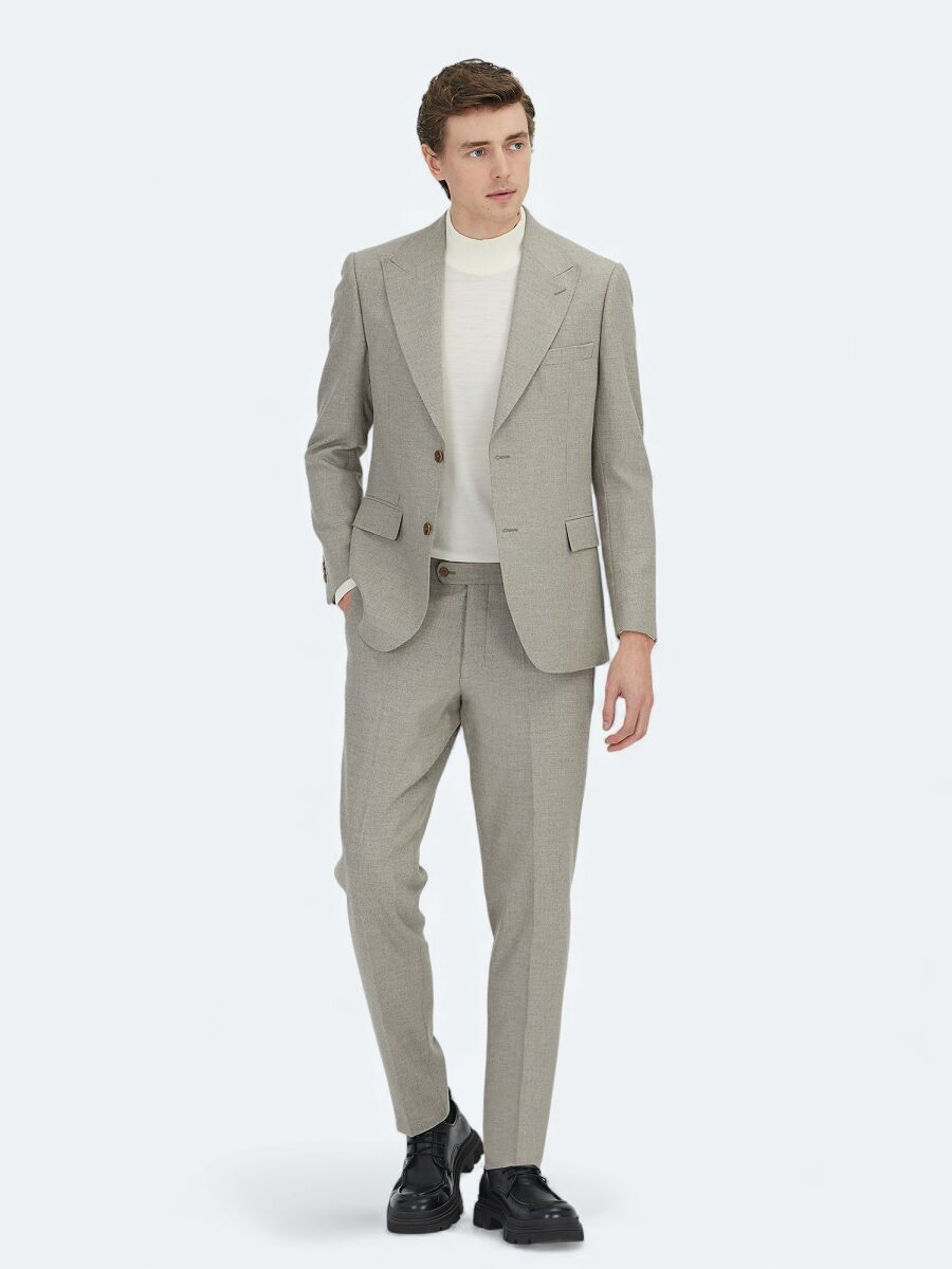 Mink Micro Modern Fit Wool Blended Suit - 2