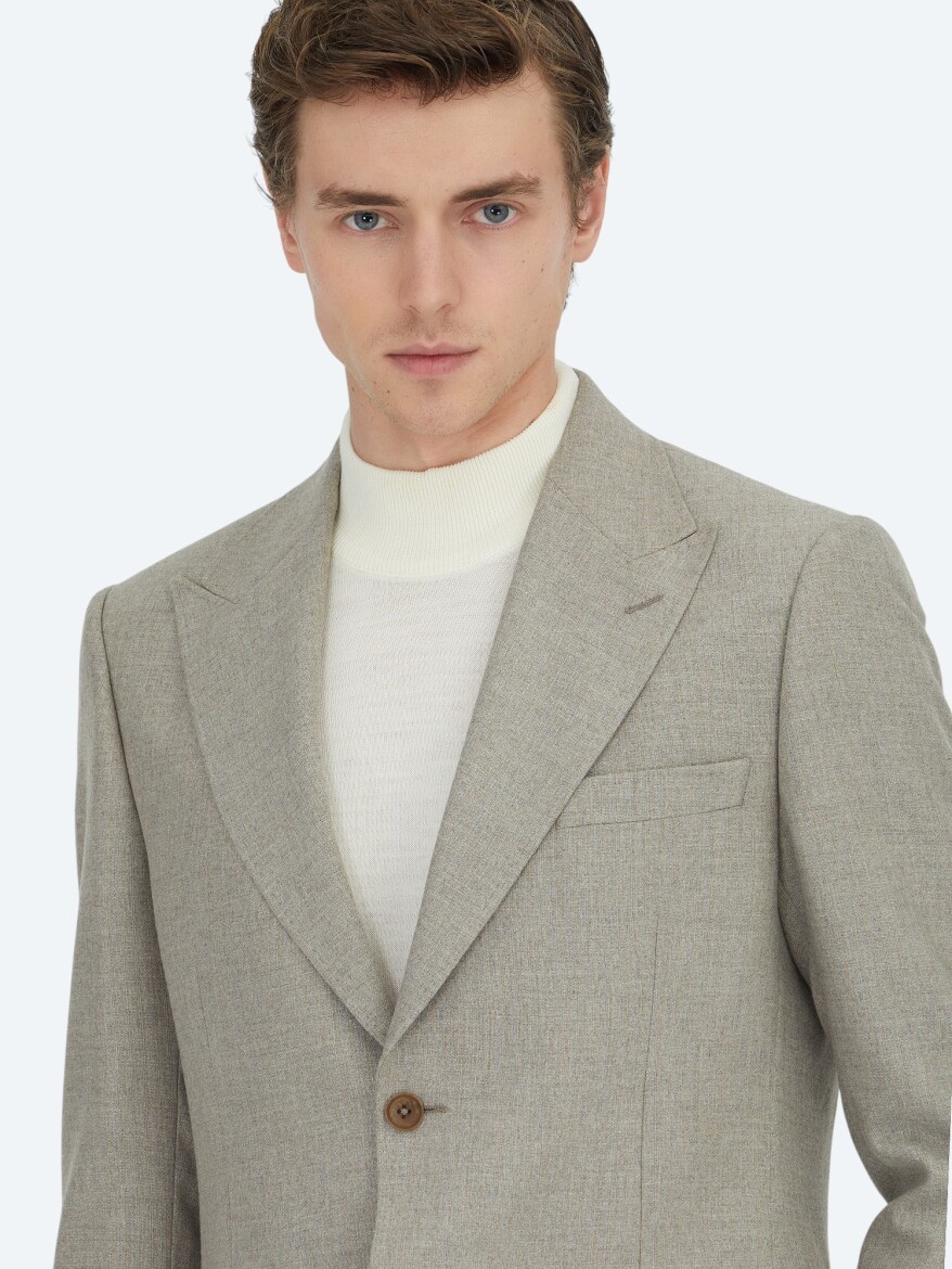 Mink Micro Modern Fit Wool Blended Suit - 3