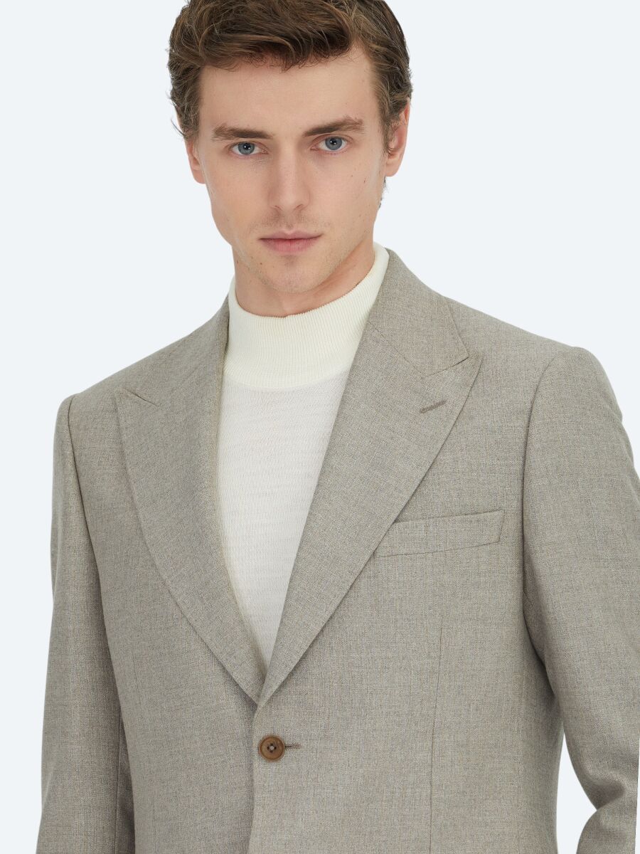 Mink Micro Modern Fit Wool Blended Suit - 3