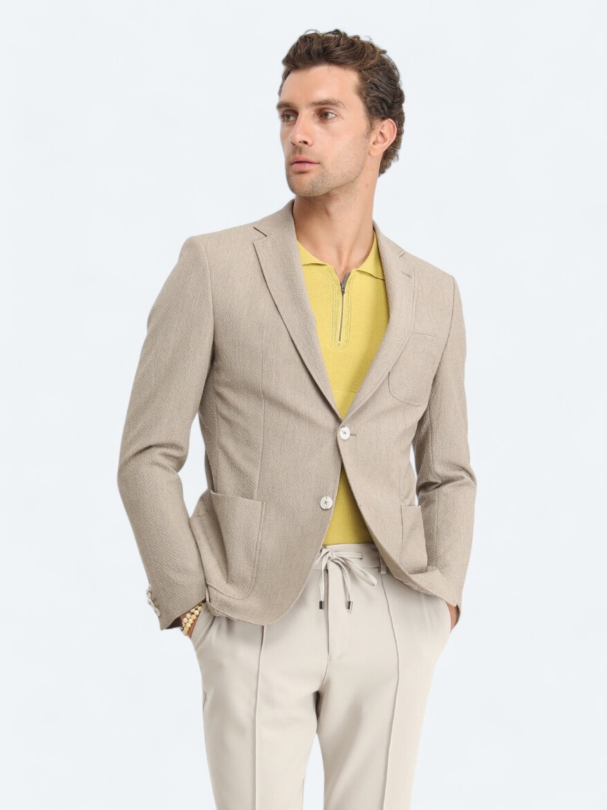 Mink Patterned Modern Fit Jacket - 3