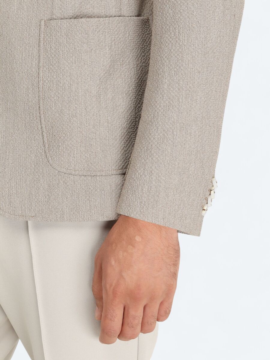 Mink Patterned Modern Fit Jacket - 5