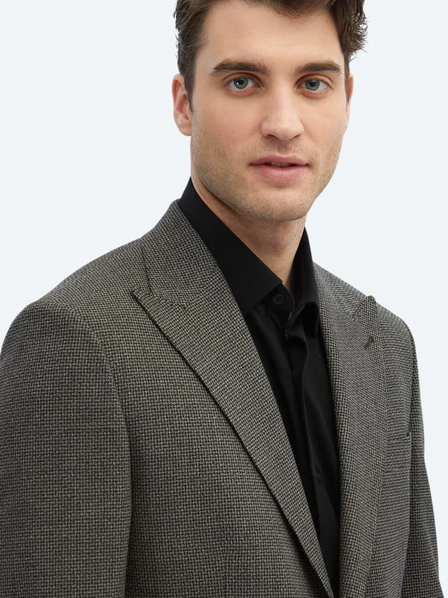 Mink Patterned Modern Fit Jacket - 3
