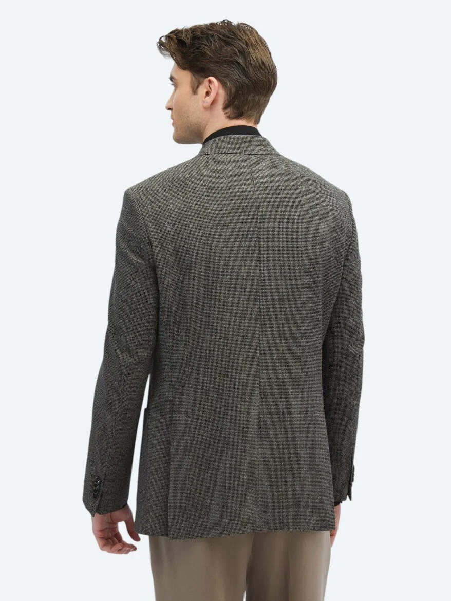 Mink Patterned Modern Fit Jacket - 5