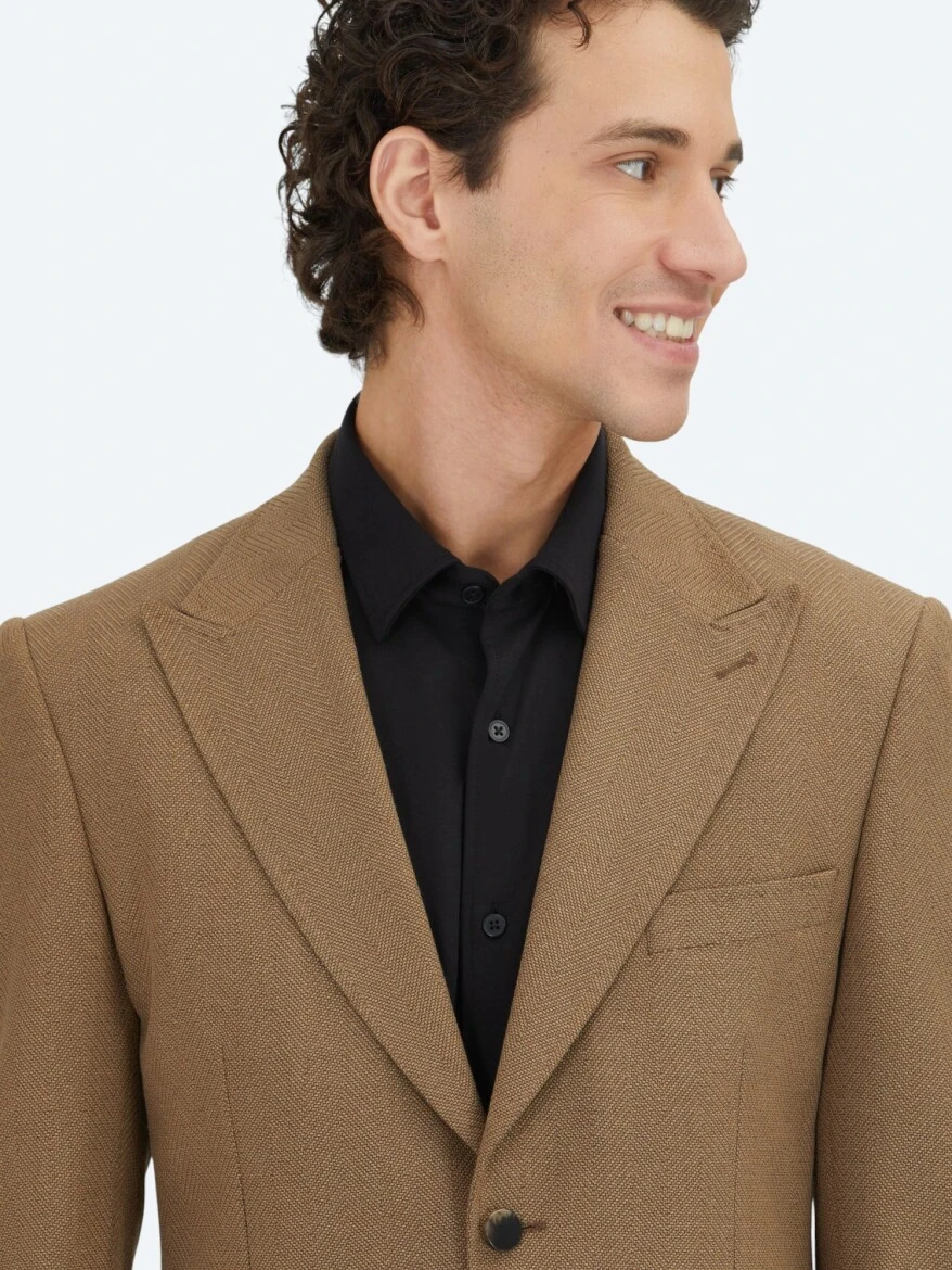 Mink Patterned Modern Fit Jacket - 3