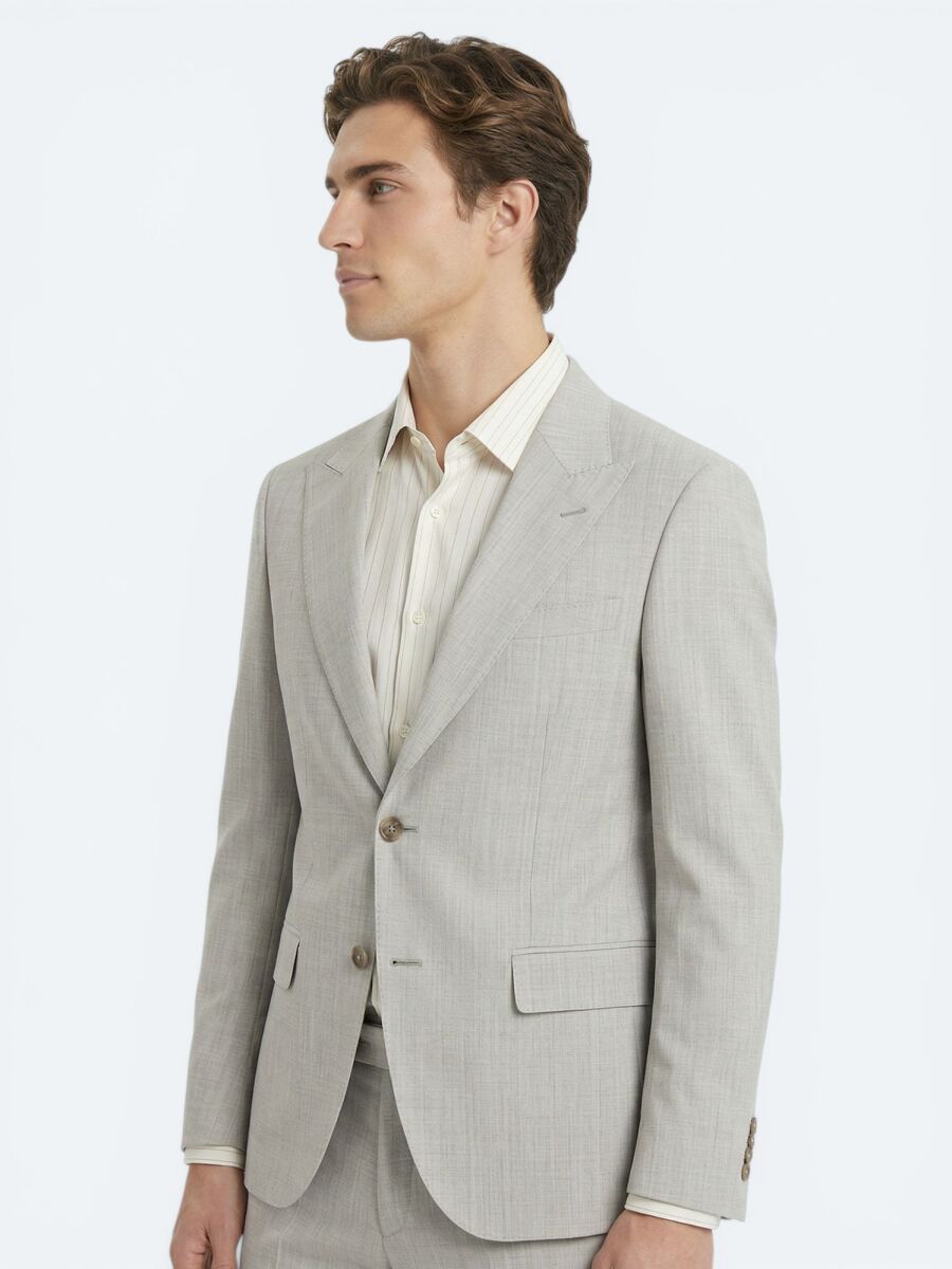 Mink Patterned Modern Fit Wool Blended Suit - 3