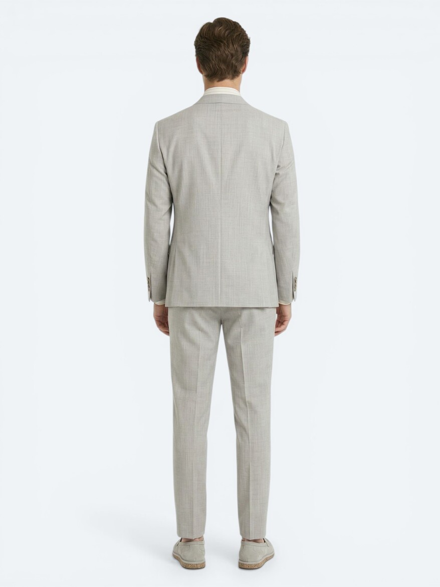 Mink Patterned Modern Fit Wool Blended Suit - 5