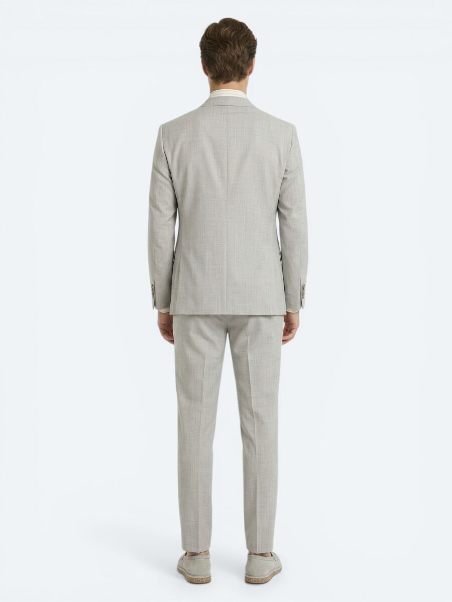 Mink Patterned Modern Fit Wool Blended Suit - 5