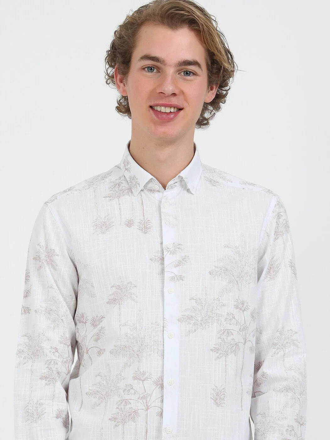 Mink Patterned Regular Fit Weaving Casual 100% Cotton Shirt - 1