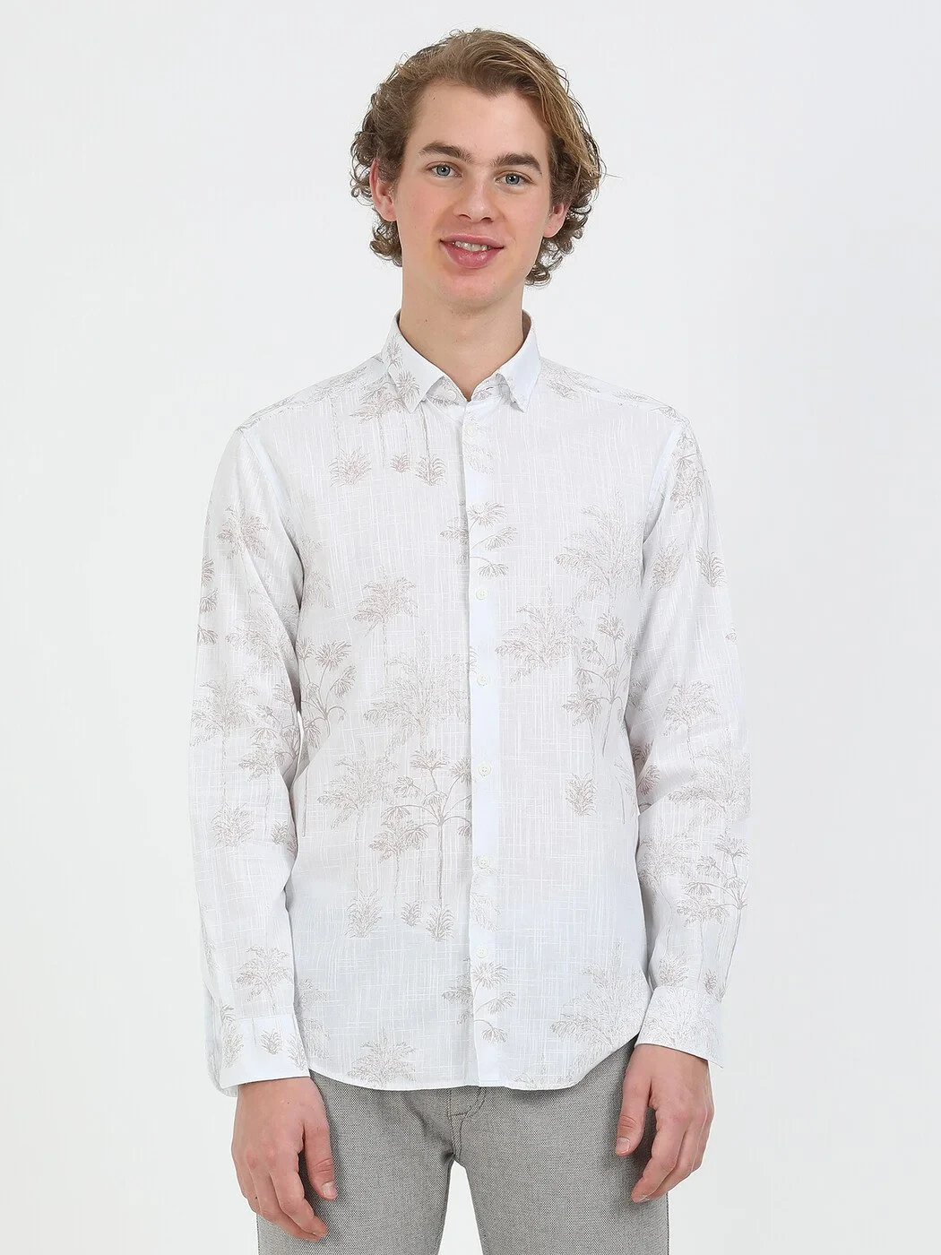 Mink Patterned Regular Fit Weaving Casual 100% Cotton Shirt - 2