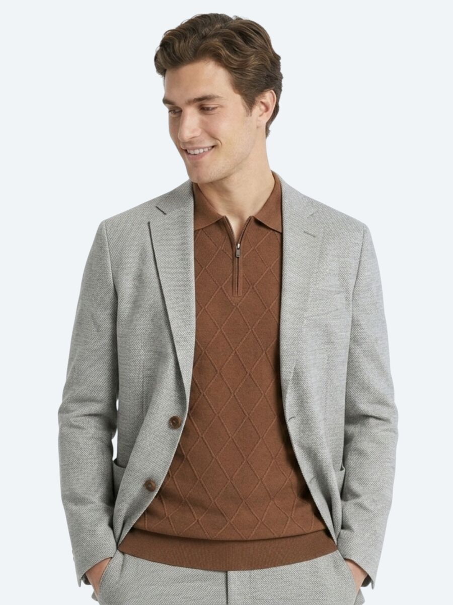 Mink Patterned Regular Fit Wool Blended Suit - 5