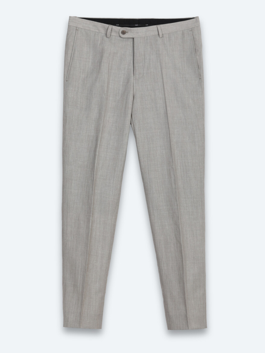 Mink Patterned Regular Fit Wool Blended Suit - 8