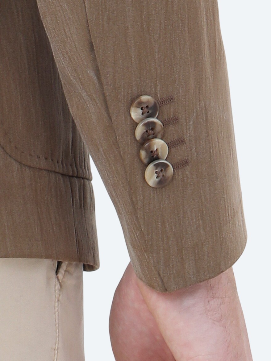 Mink Plain Modern Fit Jacket - 4