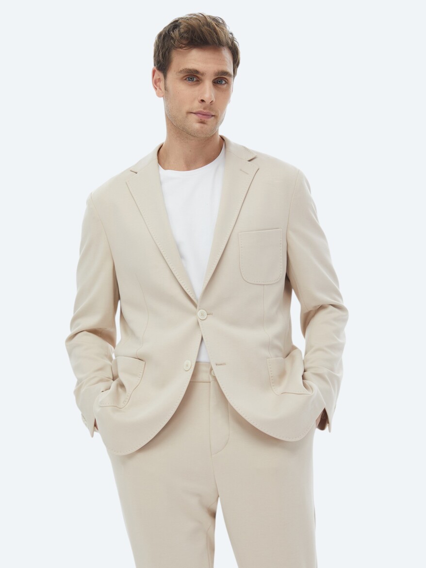 Mink Plain Modern Fit Suit - 3