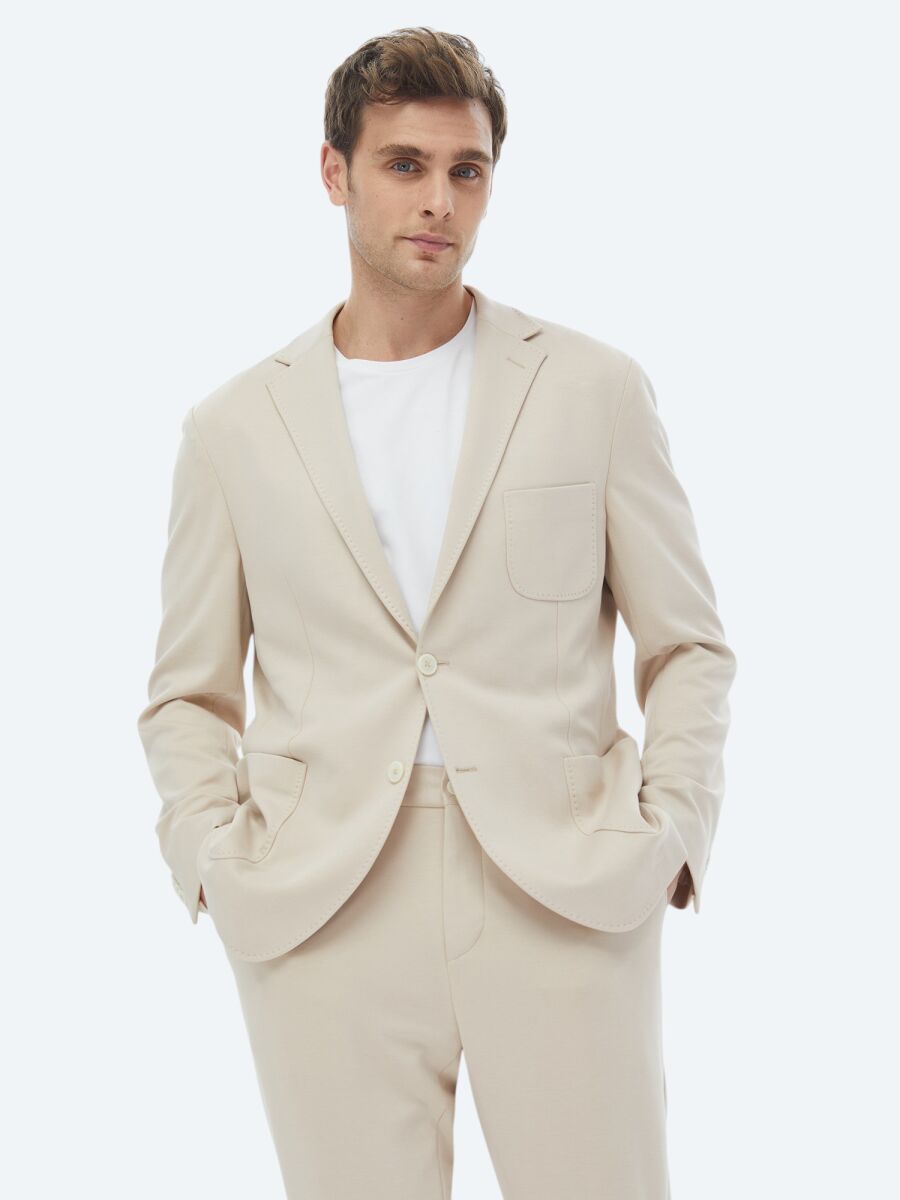 Mink Plain Modern Fit Suit - 3