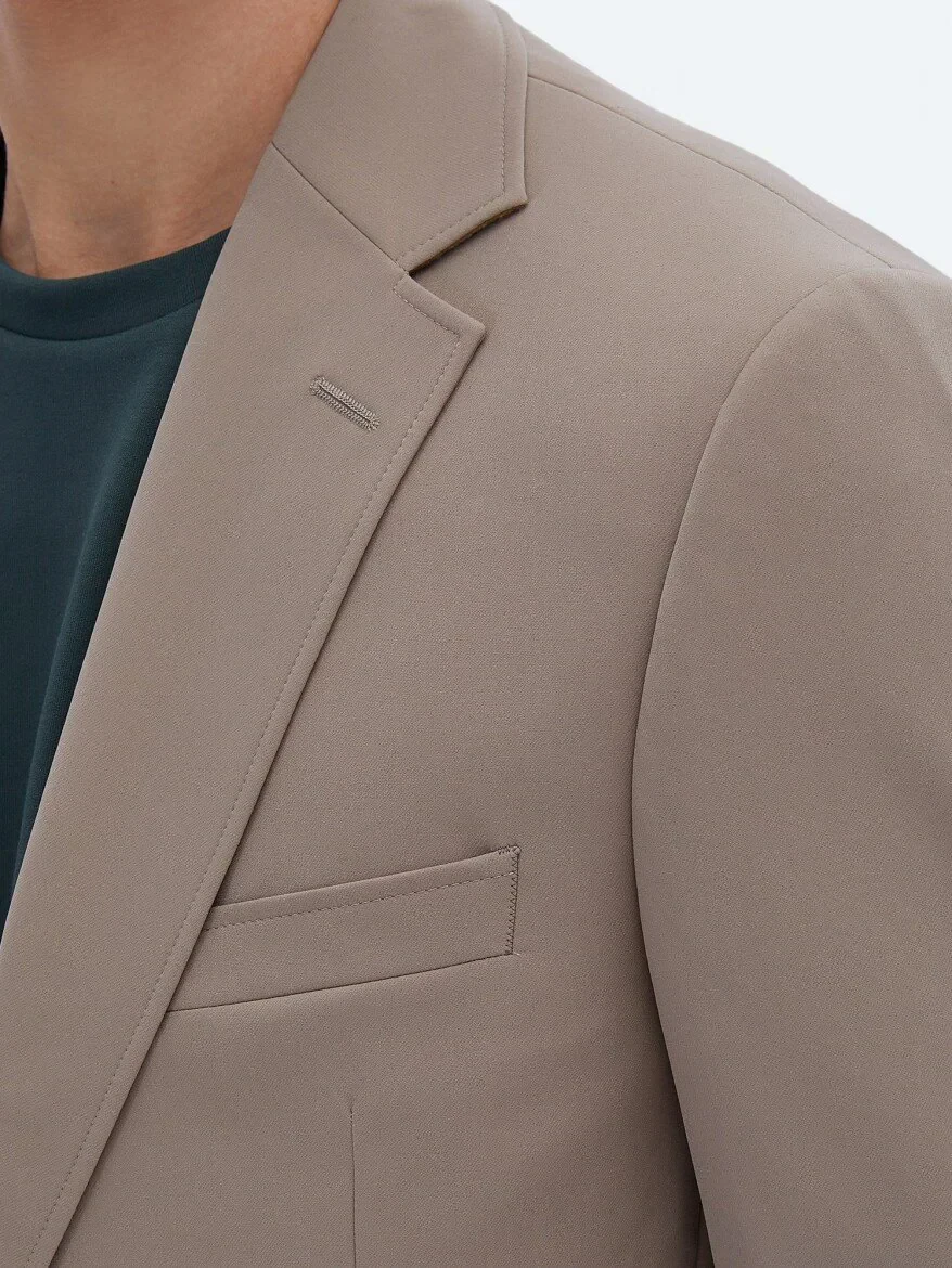 Mink Plain Modern Fit Wrinkle Free Suit - 4