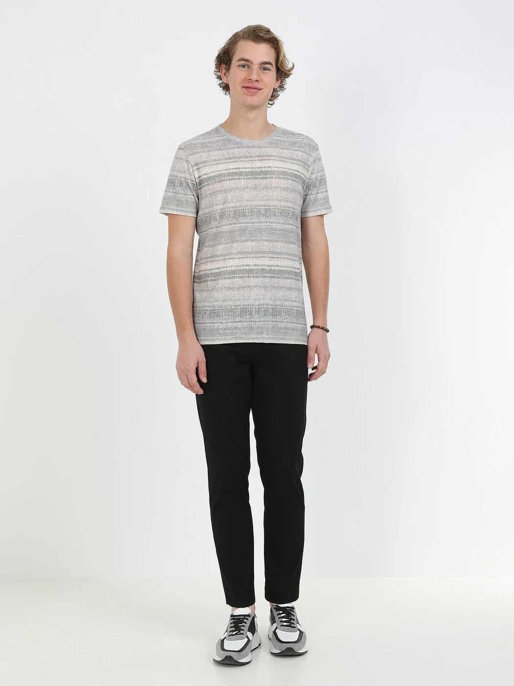 Mink Printed Crew Neck Cotton Blended T-Shirt - 2