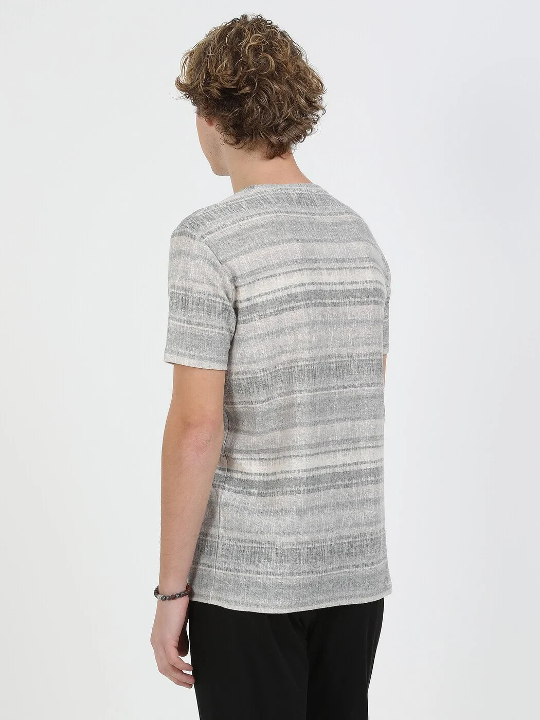 Mink Printed Crew Neck Cotton Blended T-Shirt - 5